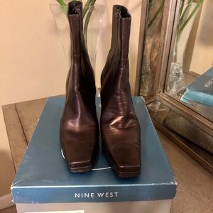 Nine West Bronze Leather Boots